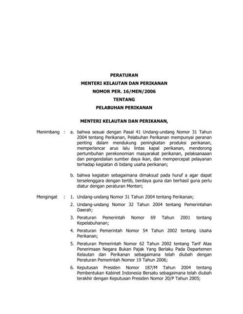 PERATURAN MENTERI KELAUTAN DAN PERIKANAN NOMOR