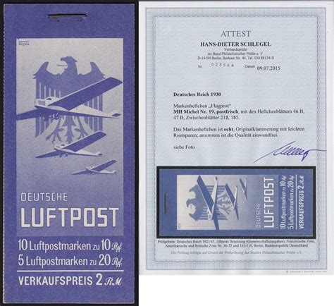 Deutsches Reich Markenhefte 2 RM 1930 Deutsche Luftpost Komplettes