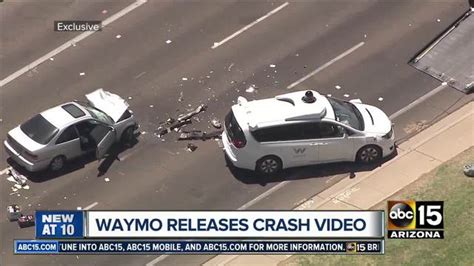 Self Driving Car Crash In Arizona Red Light Runner Hits Waymo Van