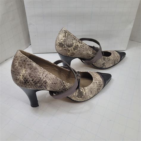 Anyi Lu Leather Snakeskin Pumps Handmade In Italy Women S Size 39 5 US