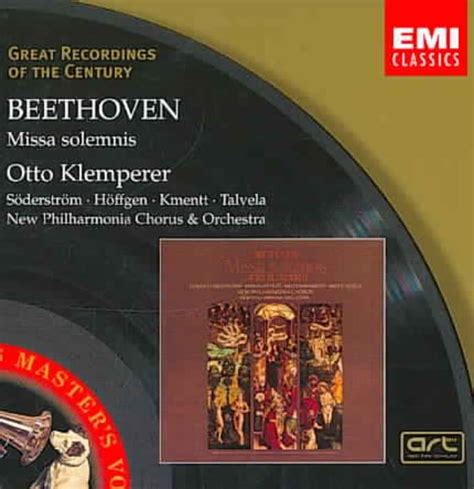 Otto Klemperer Beethovenmissa Solemnis Soderstrom H Cd 2015 Warner Classics