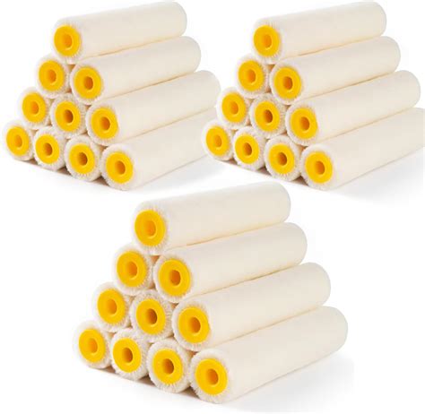 Mister Rui Paint Roller, 4 Inch Paint Roller Wool Blend, 30 Pack, 4mm