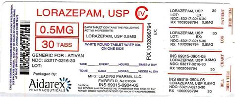 Lorazepam Fda Prescribing Information Side Effects And Uses