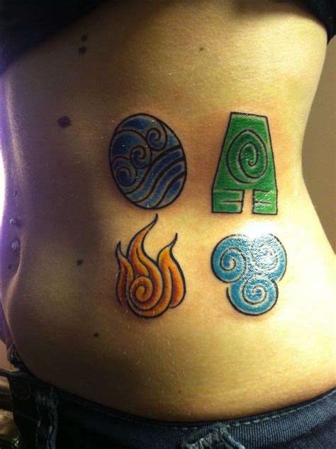 Avatar The Last Airbender Four Elements Tattoo Four Elements Tattoo Best 3d Tattoos 4