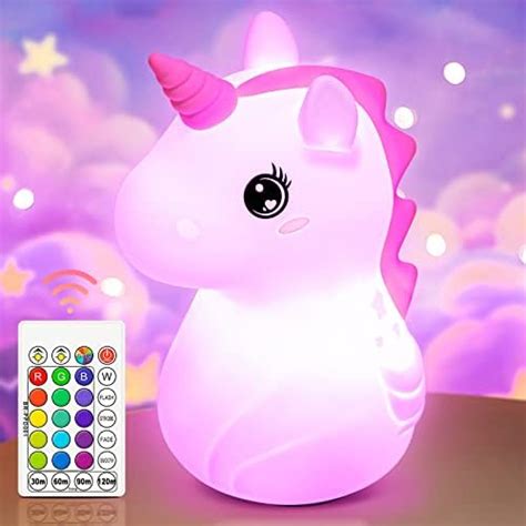 Licorne Veilleuse Enfant Lumières 16 Couleurs LED Portable Bébé