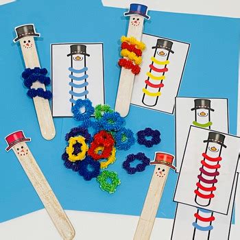 Snowman Craft Stick Activity by Teaching Preschoolers | TPT