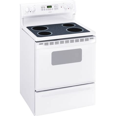 Hotpoint 30 In Glass Top 4 Elements 5 Cu Ft Self Cleaning Freestanding Electric Range White In