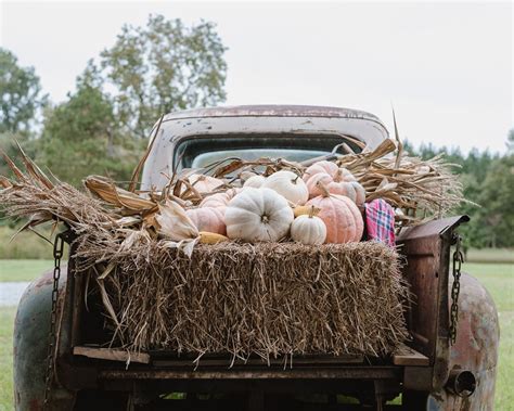 Fall Decorating Ideaspumpkins Hay Bales Farm Truck Old Barn Fall