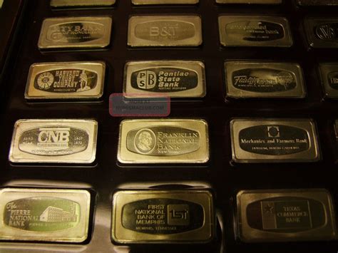 Franklin 104 Troy Ounce Sterling Silver 50 States Bank Ingots Rare 1970