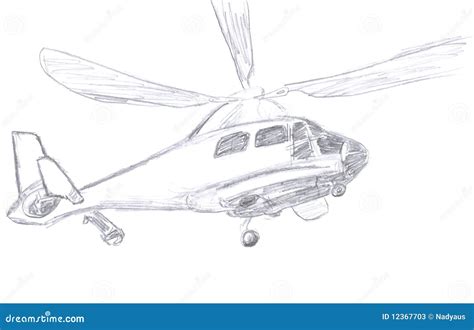 Helicopter sketch stock illustration. Illustration of isolated - 12367703