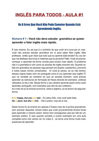 Aula de Inglês PDF