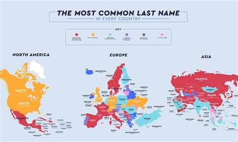 Fascinating Map Reveals The Most Common Surnames In Every Country Map