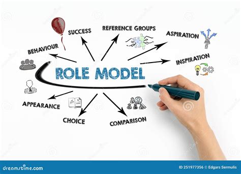 Role Model Concept Chart With Keywords And Icons On White Background