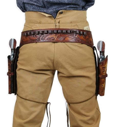 44 45 Cal Western Gun Belt And Holster Double Harvest Colors