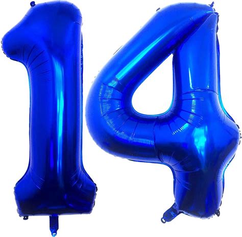 Navy Blue 14 Number Balloons 40 Inch Giant Number 14 Balloons Foil