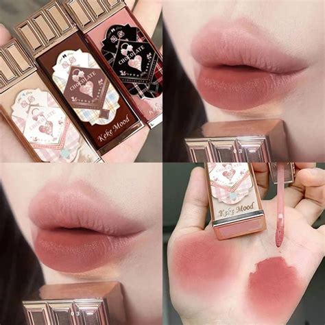 2 lápices labiales de chocolate esmalte de labios líquido mate lindo