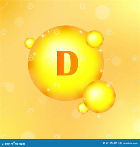 Yellow Round Vitamin D Skin Care Concept Medical Health Care Science