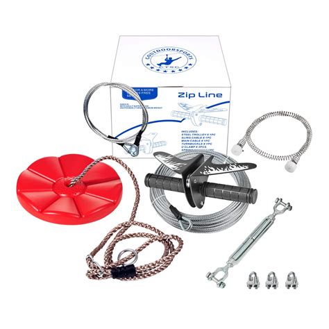 Buy CTSC 110 Foot Zip Line Kit with Stainless Steel Spring Brake and ...