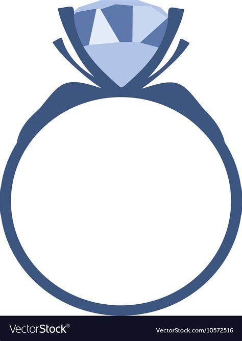 Blue Diamond Engagement Ring Icon Royalty Free Vector Image