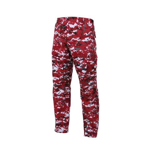 Military Style Digital Camo BDU Pants Military Fatigues, Red Digital ...