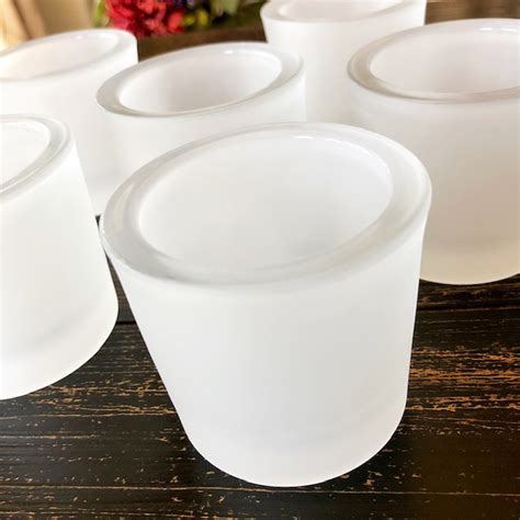 Frosted Votive Cup Holders Heavy Premium Recycled Glass