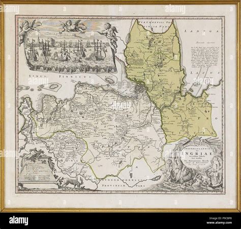 Map of Ingria with View of Saint Petersburg. Museum: PRIVATE COLLECTION ...