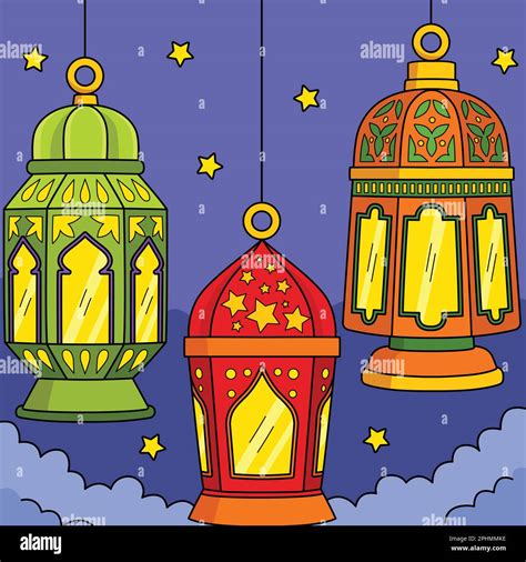 Ramadan Lantern Colored Cartoon Cartoon Stock Vector Image And Art Alamy