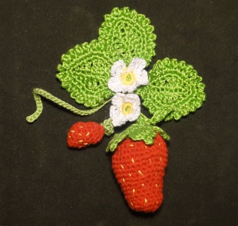 Strawberry Applique Weave Crochet