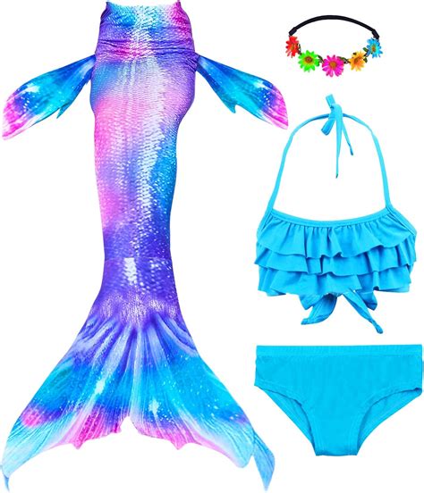 Traje De Baño De Sirena Para Niñas Cola De Sirena Para Nadar Traje De Baño De