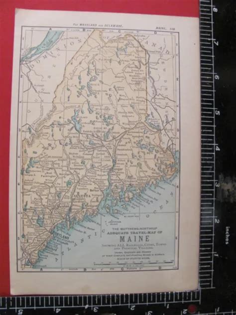 Maine Atlas Map Genealogy History Railroads Depots Towns