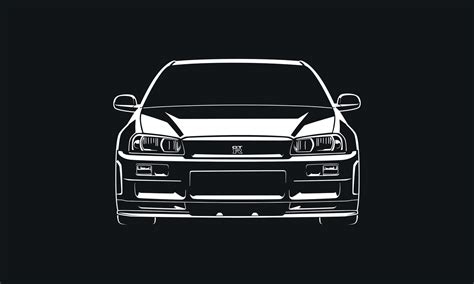 Nissan Gtr R34 Svg Clipart Vector Clip Art Graphics Image Cut Etsy