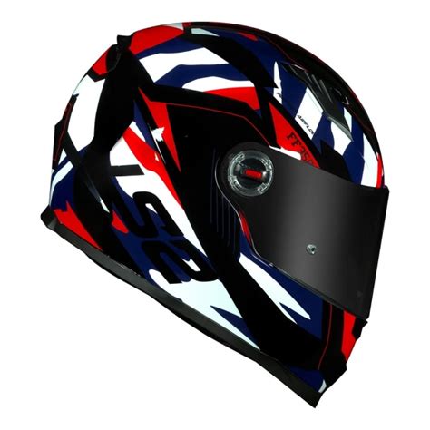 Capacete Ls Fechado Classic Ff Tank Vermelho Azul Planeta