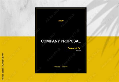 Black Proposal Layout With Yellow Accents Stock Template Adobe Stock