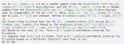 Solved Let X 1 Ldots X N Be A Random Sample From Chegg