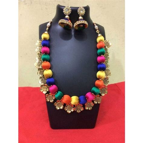 Multicolor Silk Threads Necklace Set At Rs 400 Set Silk Thread