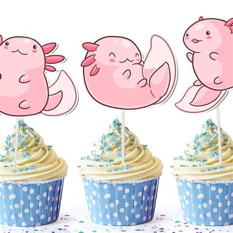 Axolotl Cupcake Toppers Etsy