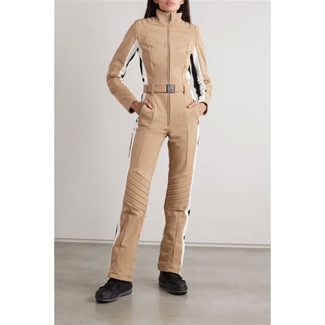 Bogner Pants Jumpsuits Bogner Talisha Nude Camel Colorblock Striped Belted Snow Ski Suit