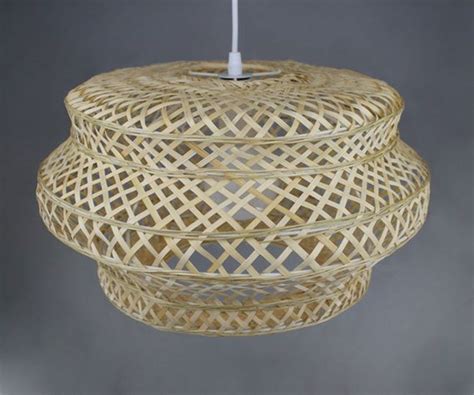 Natural Bamboo Lampshade Fixture Bamboo Lighting Pendant Etsy