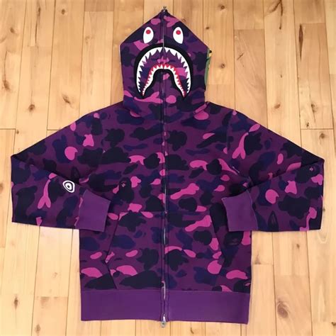 Bape Bape Shark Full Zip Hoodie Purple Camo Grailed Moda Deportiva Para Mujer Moda De Ropa