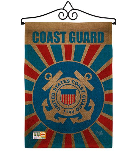 Coast Guard Burlap Impressions Decorative Metal Wall Hanger Garden