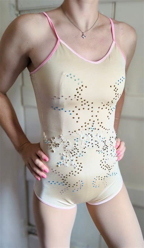 Circus Costume Nude And Pink Leotard Dance Show Handbalancing Hula Hooper Circus Performer