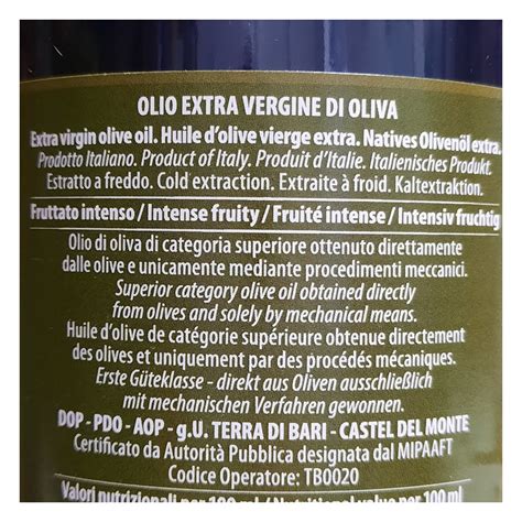 Extra Virgin Olive Oil Dop Pdo Terra Di Bari Frantoio Galantino Puglia