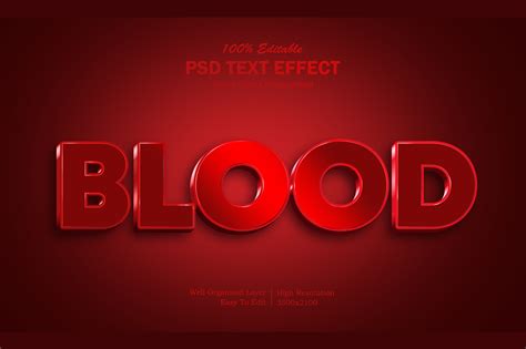 D Blood Psd Text Effect Graphic By Goldani Creative Fabrica