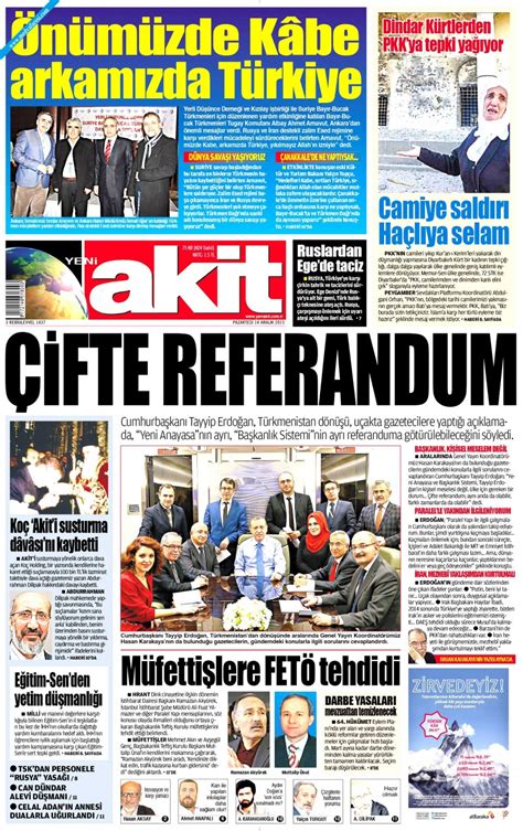 Yeni Akit Gazetesi Aral K Pazartesi