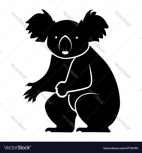 Koala Silhouette Isolated On White Background Vector Image