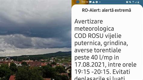 FOTO Avertizare RO ALERT pentru județul Alba din cauza Codului ROȘU