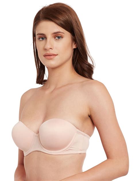 Secrett Curves Red Carpet Strapless Full Busted Under Wire Bra Nude