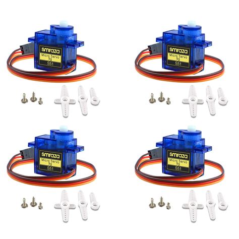 Buy Smraza 4 Pcs SG90 9G Micro Servo Metal Geared Motor Kit For RC