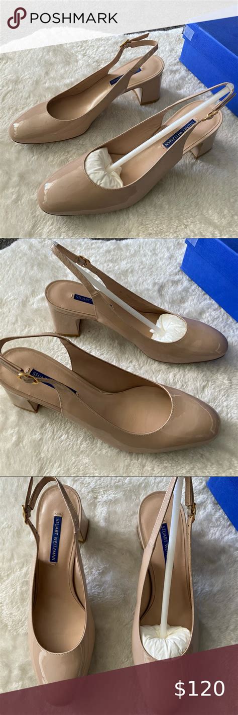 Stuart Weitzman Lorelei Nude Patent Slingback Slingback Weitzman
