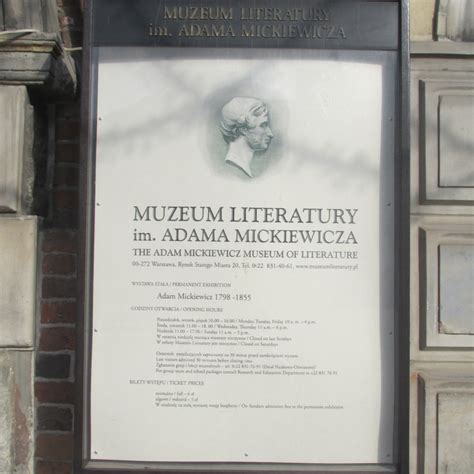 Muzeum Literatury Im Adama Mickiewicza W Warszawie Subiektywnie O